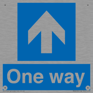 One way with up directional arrow